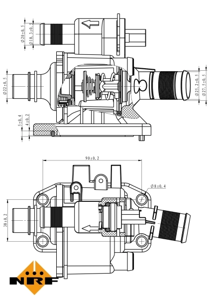 Termostat lichid racire