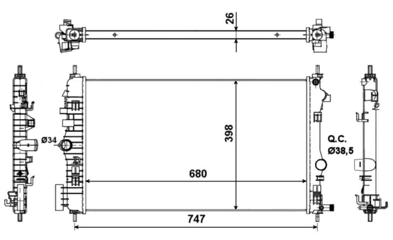 Radiator racire motor