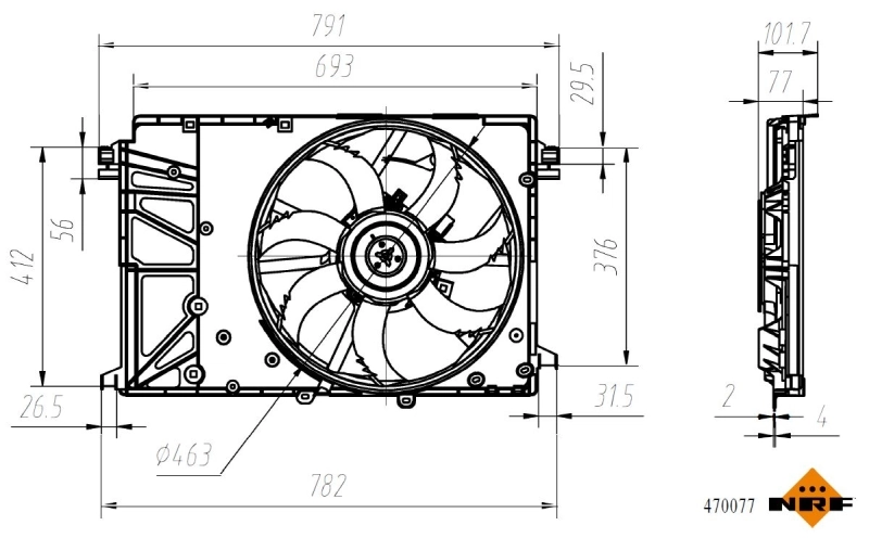 Ventilator, radiator