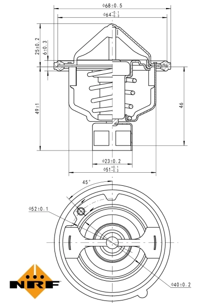 Termostat lichid racire