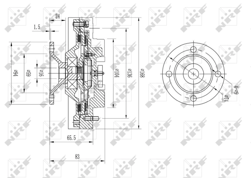 Cupla ventilator radiator