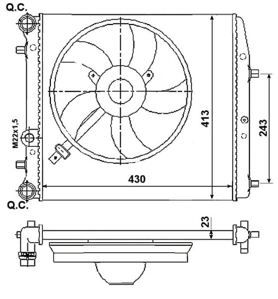 Radiator racire motor