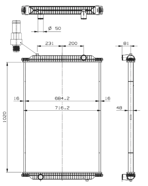 Radiator racire motor