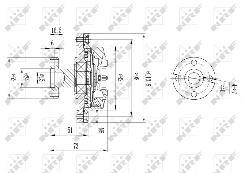 Cupla ventilator radiator