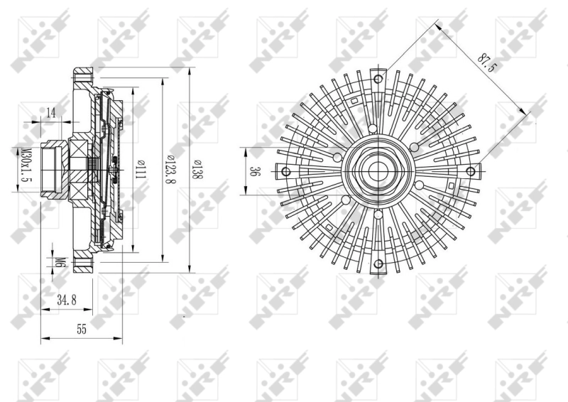 Cupla ventilator radiator