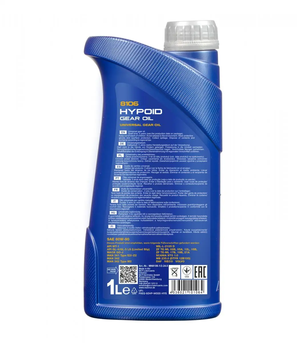 Ulei de transmisie MANNOL Hypoid 80W-90 1L