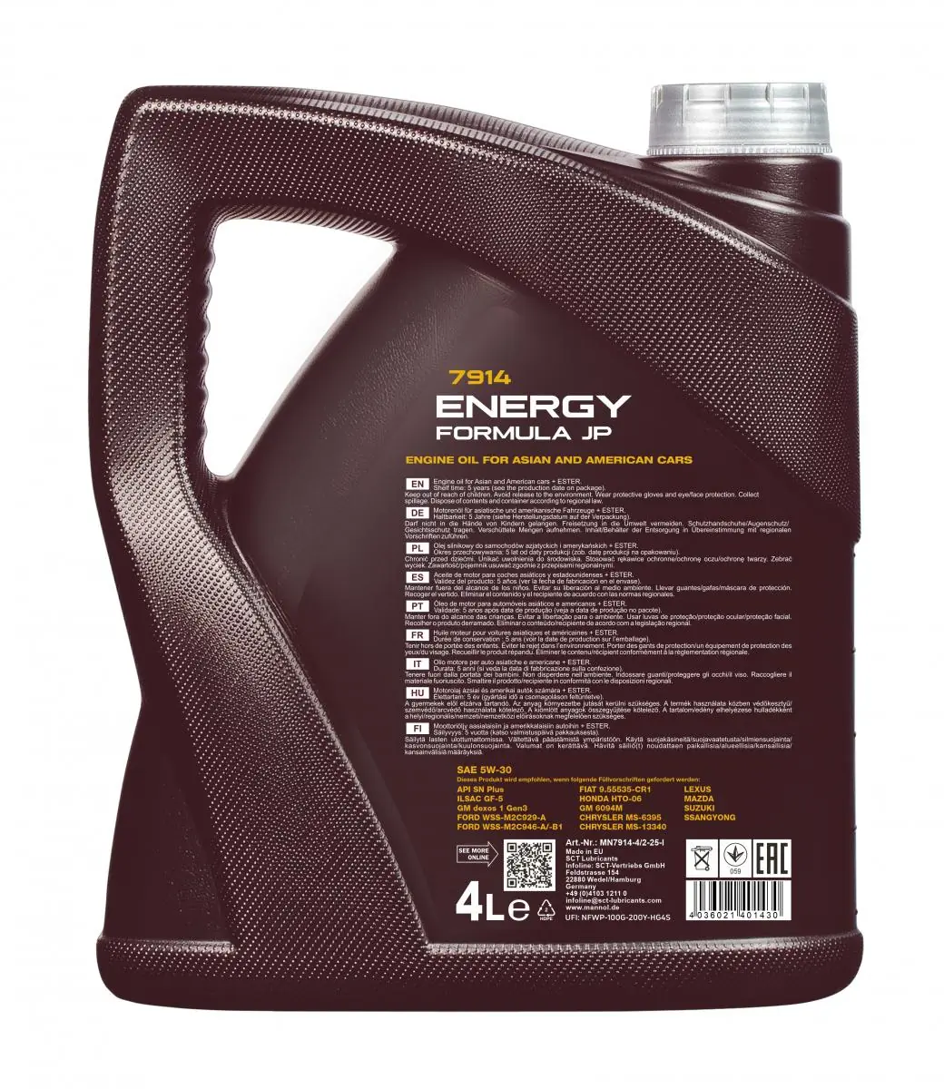 Ulei de motor MANNOL ENERGY FORMULA 5W-30 4L