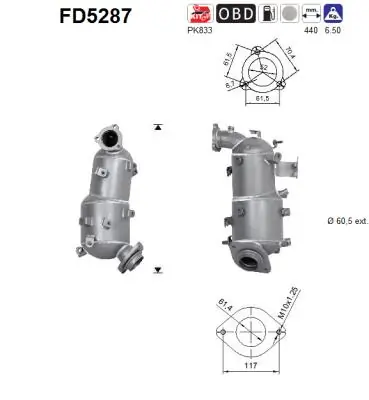 Filtru funingine/particule, sist.de esapament