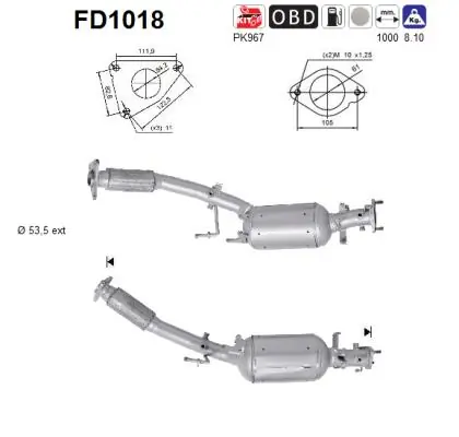 Filtru funingine/particule, sist.de esapament