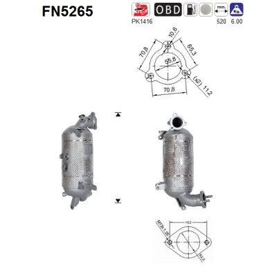 Filtru funingine/particule, sist.de esapament