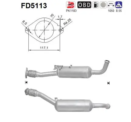 Filtru funingine/particule, sist.de esapament