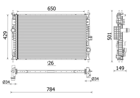 Radiator racire motor