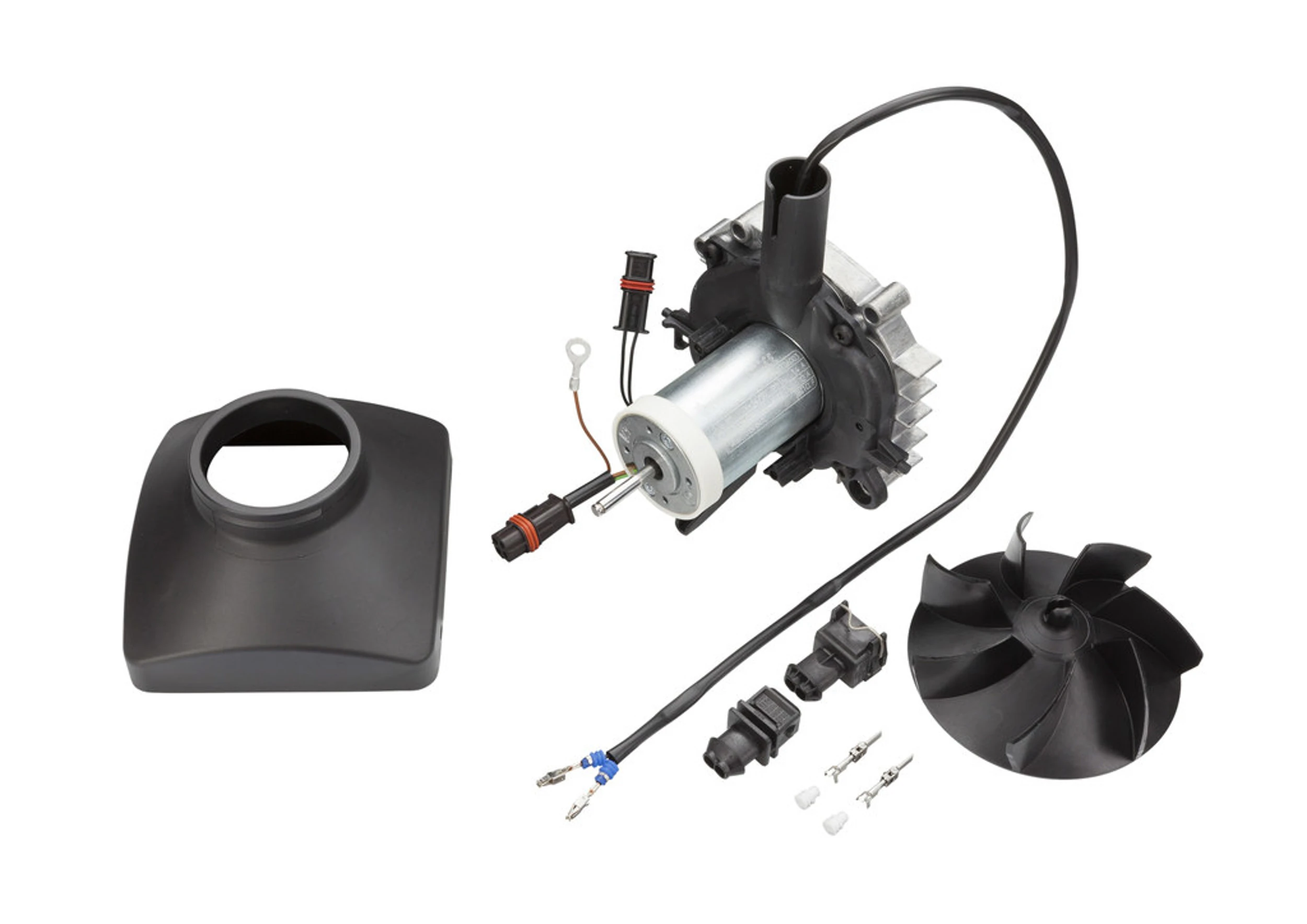 Motoras ventilator cu elice si capac aer