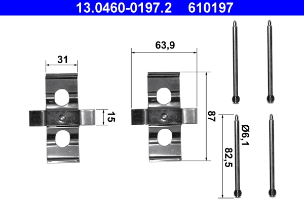 Set accesorii, placute frana
