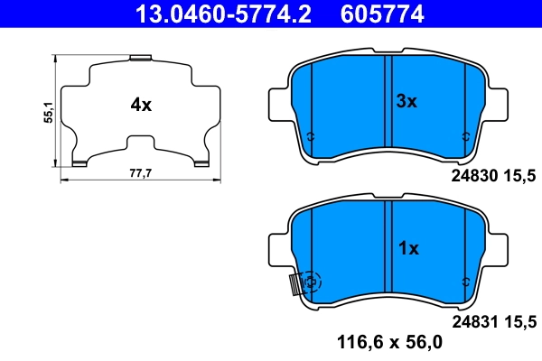 Set placute frana