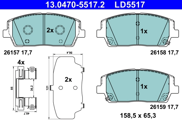 Set placute frana