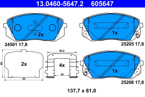 Set placute frana