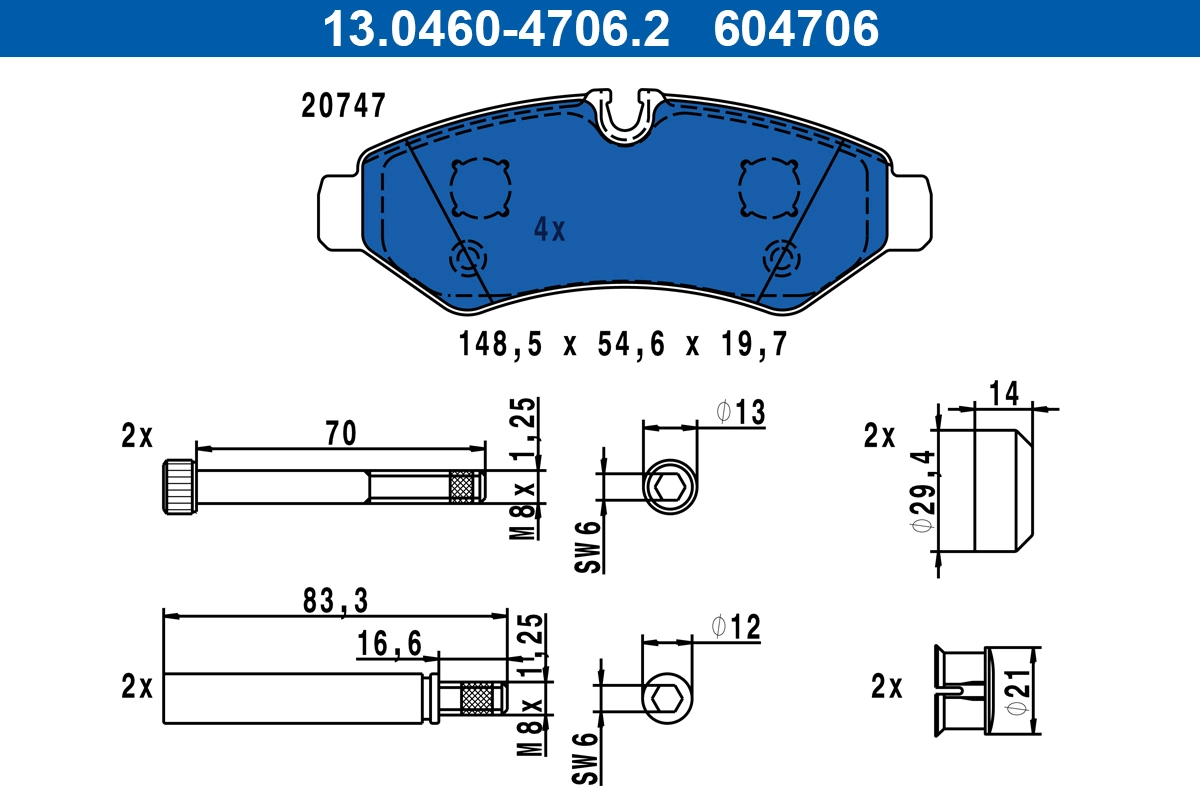 Set placute frana