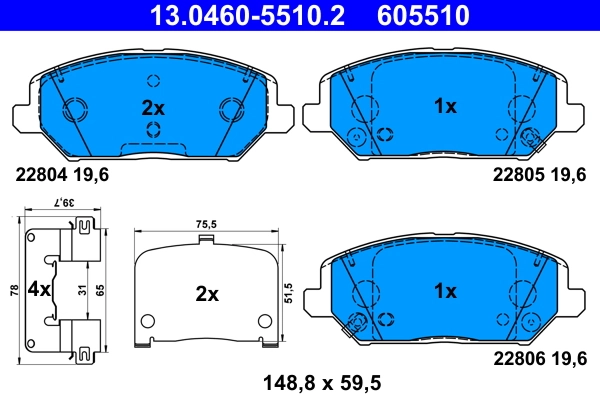 Set placute frana