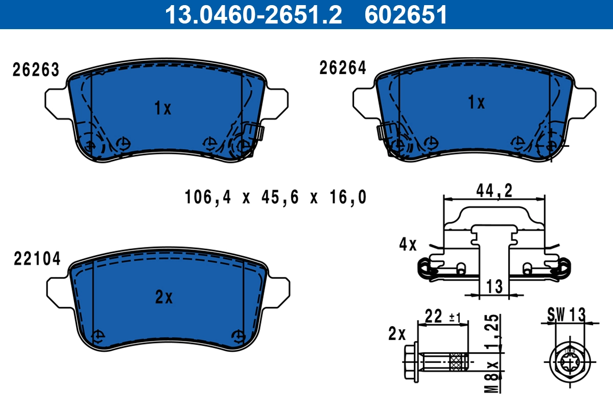 Set placute frana