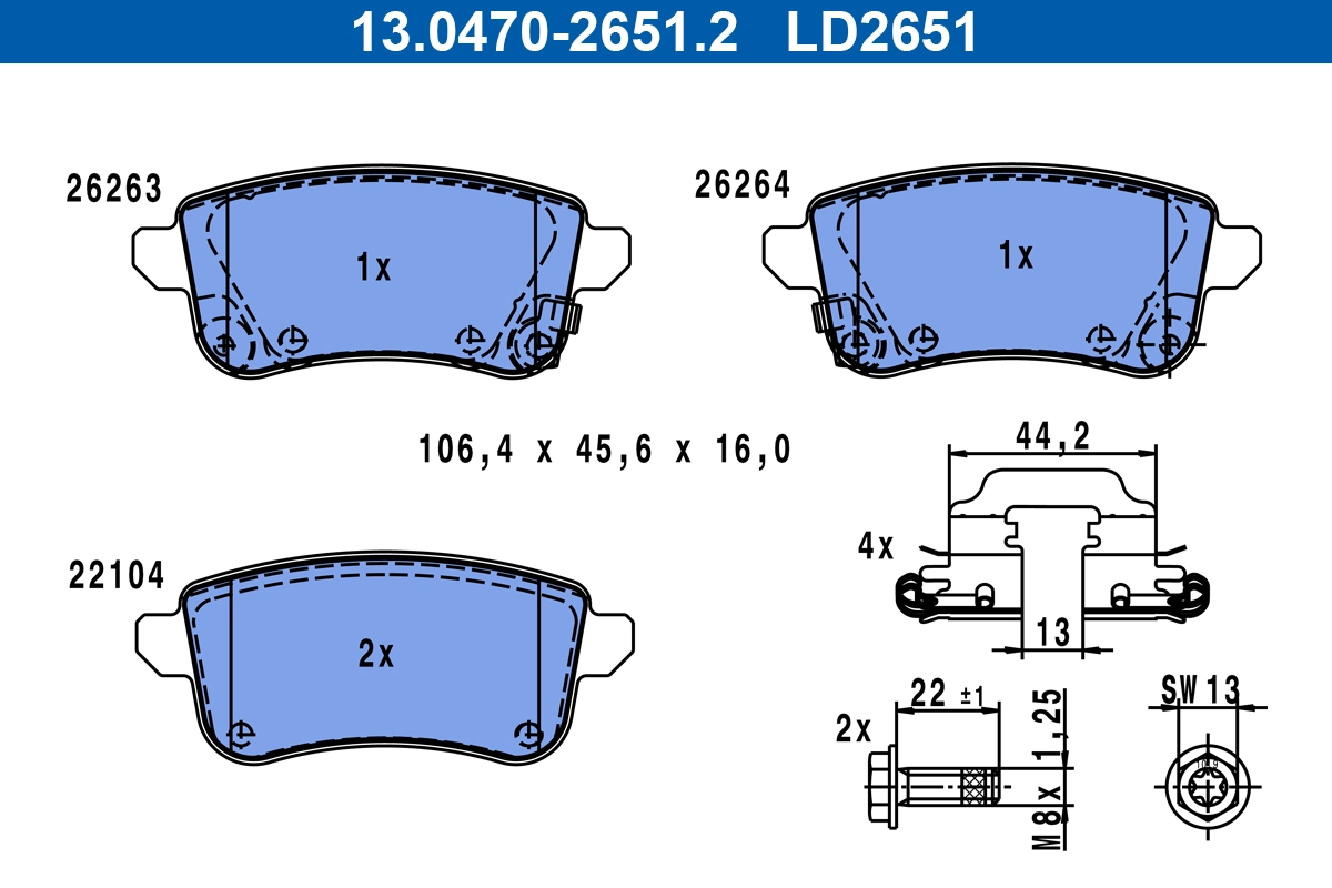 Set placute frana