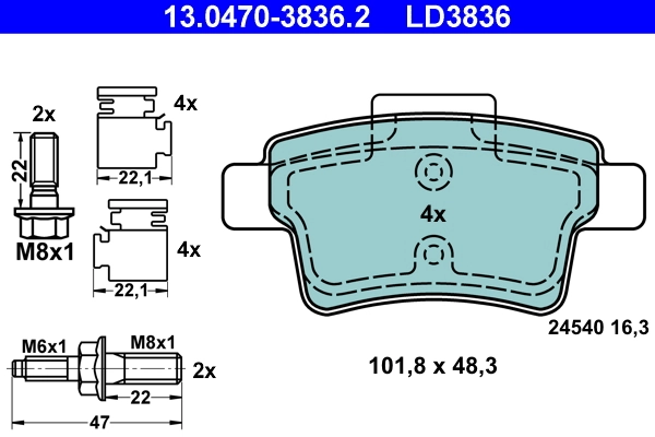 Set placute frana