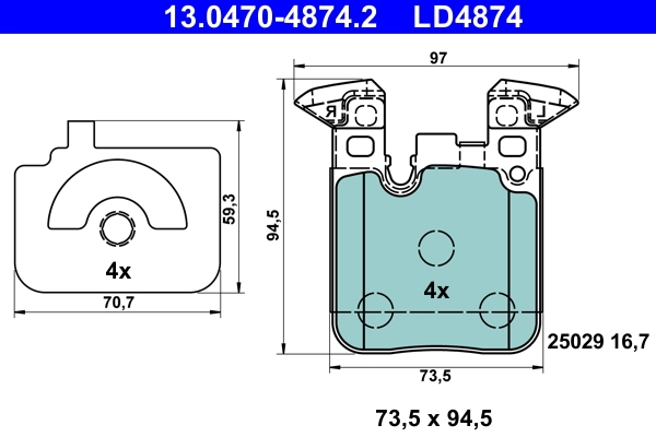 Set placute frana