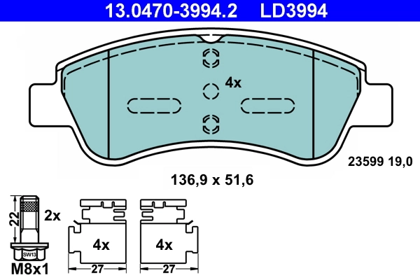 Set placute frana