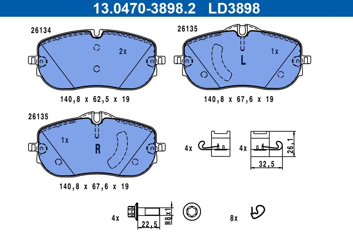 Set plăcuțe frână față Mercedes-Benz W206/S206