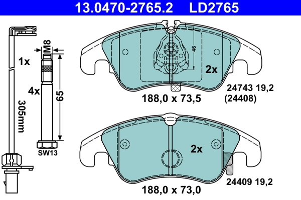 Set placute frana