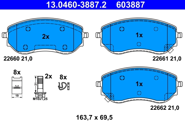 Set placute frana