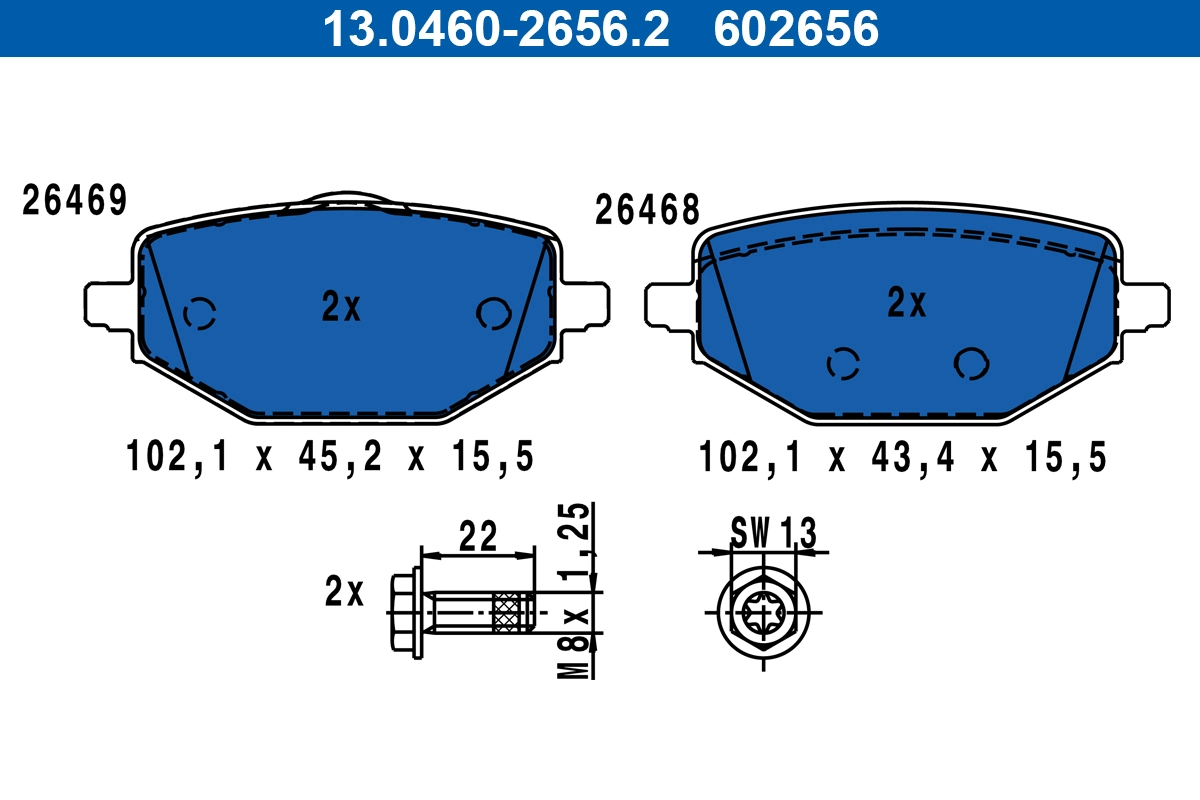 Set placute frana
