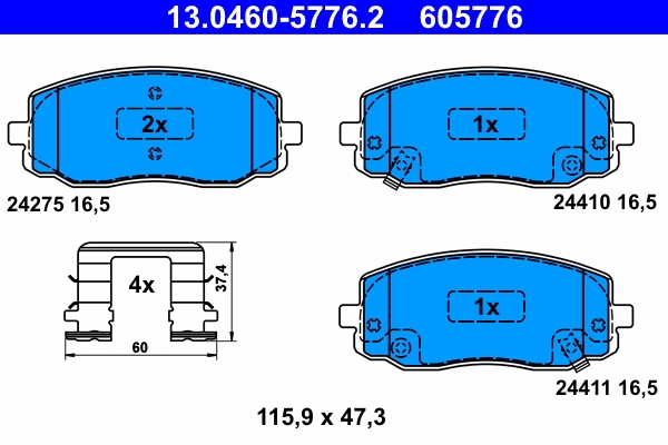 Set placute frana