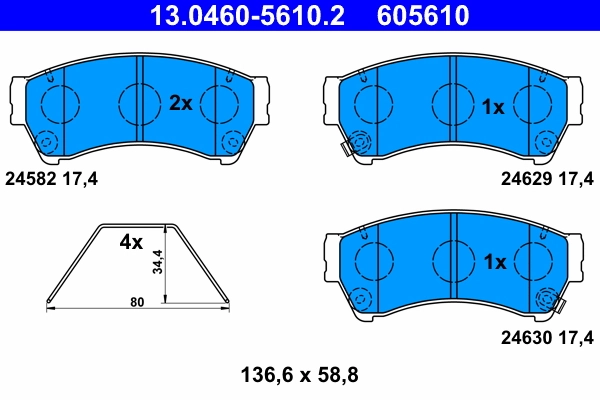 Set placute frana