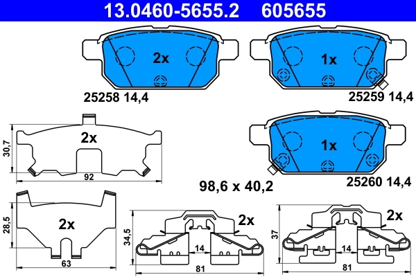 Set placute frana