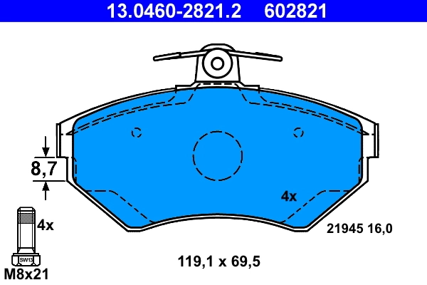 Set placute frana