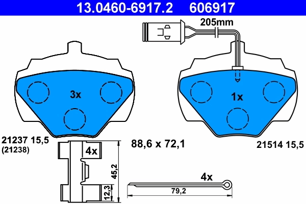 Set placute frana