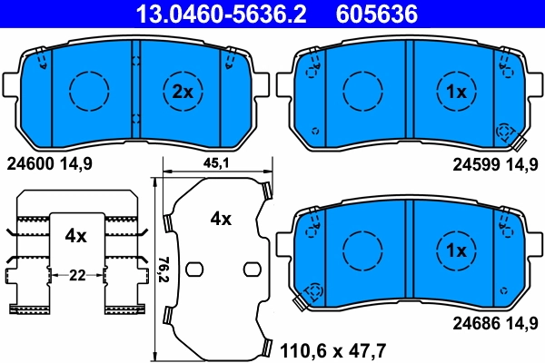 Set placute frana