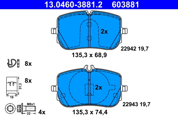 Set placute frana
