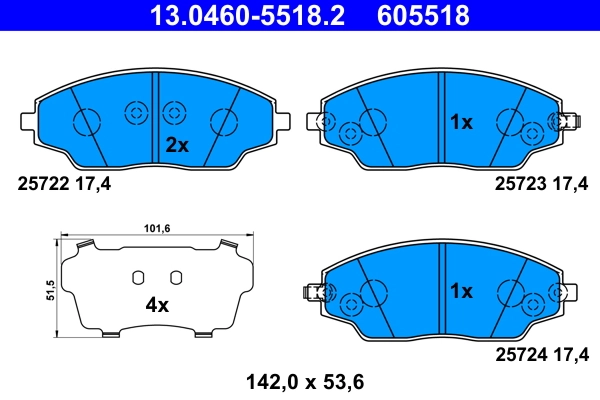 Set placute frana
