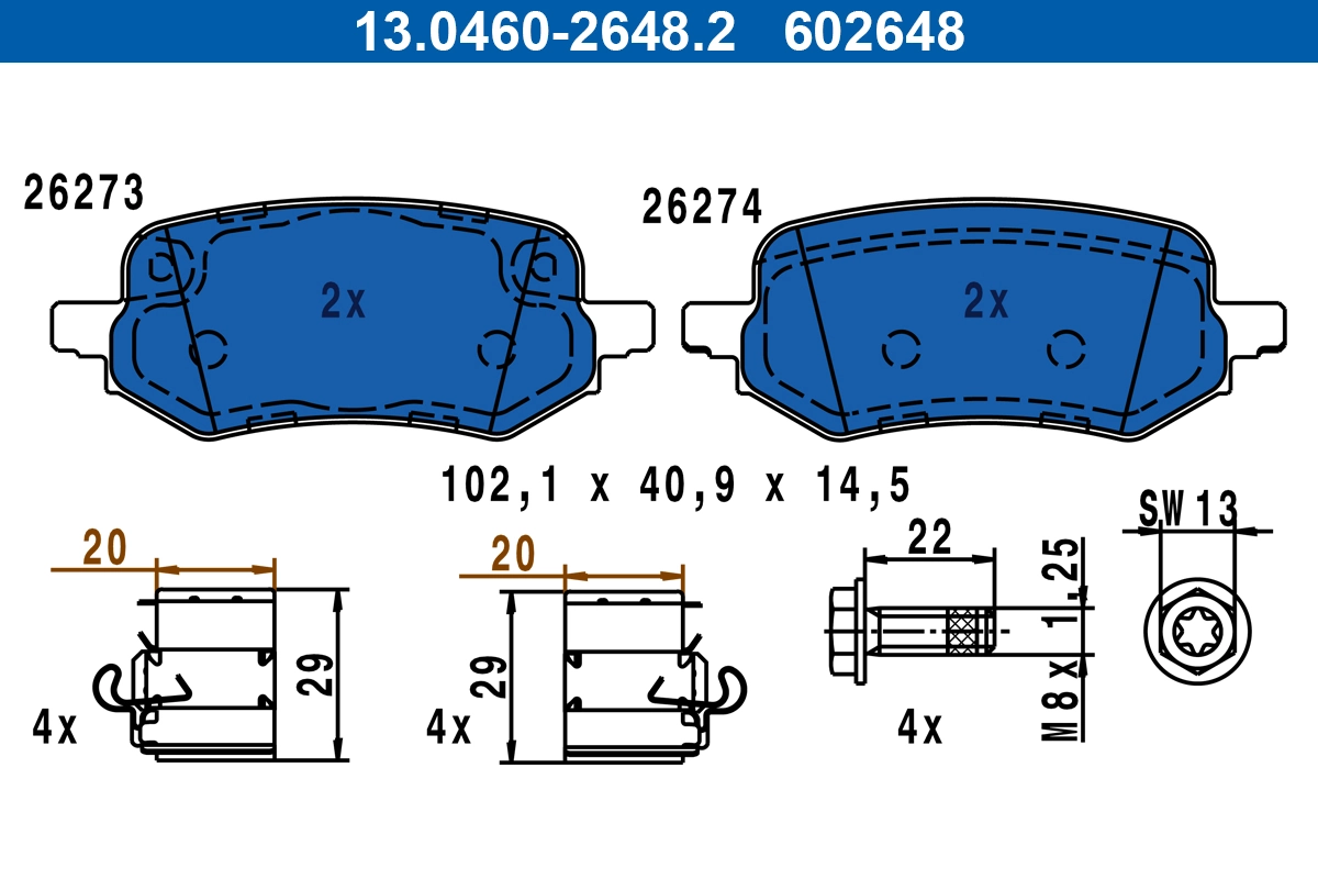 Set placute frana