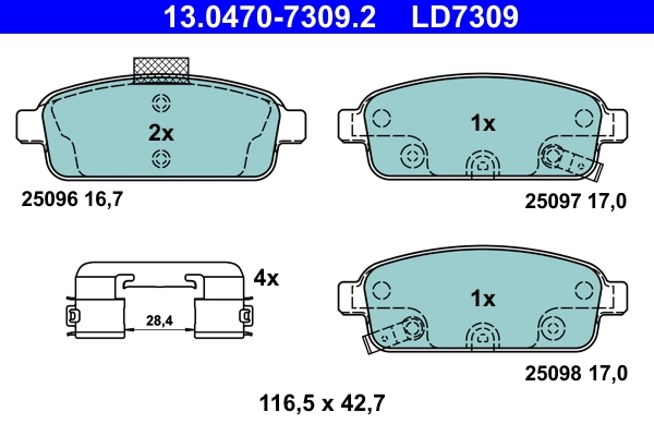 Set placute frana