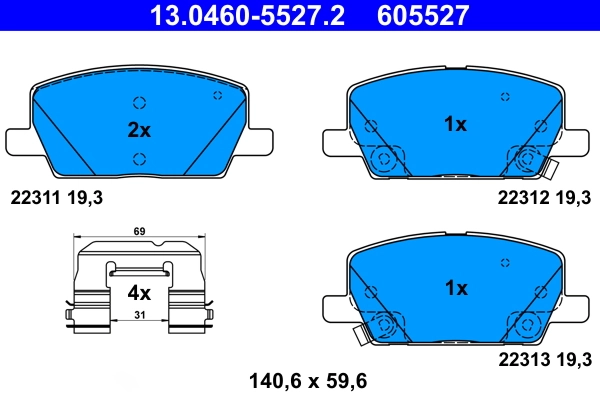 Set placute frana