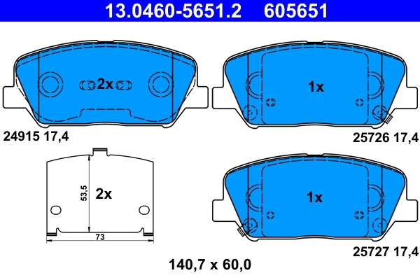 Set placute frana