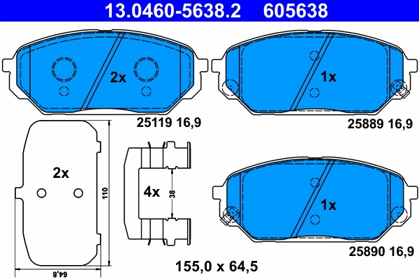 Set placute frana