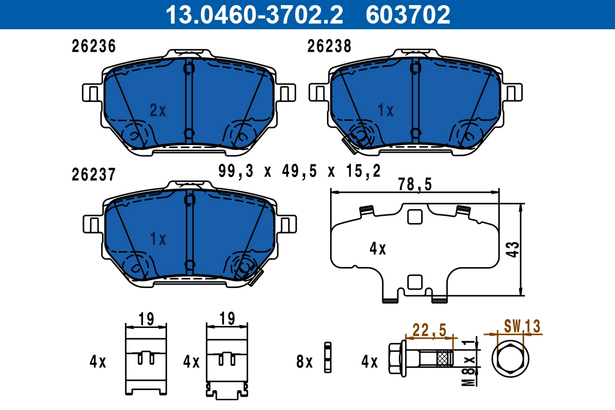 Set placute frana