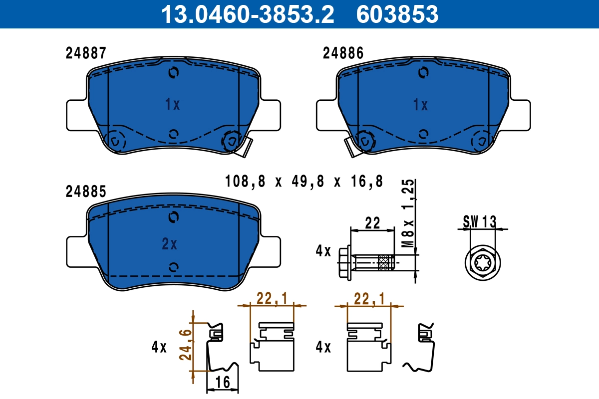 Set placute frana