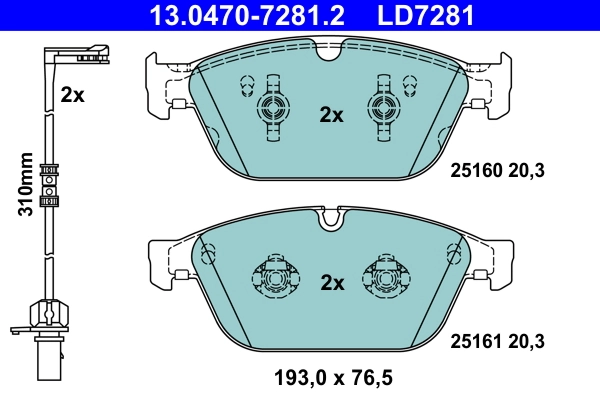 Set placute frana