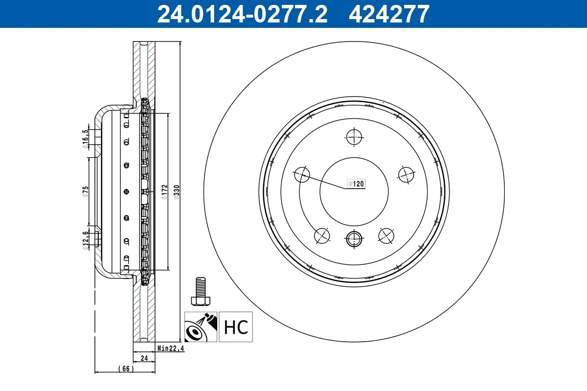 Disc Frana Punte Fata Tip Disc Frana: Ventilat Diametru Exterior [Mm] 330 0 Mm Grosime Disc Frana [Mm] 24 00 Mm Numar Gauri 5