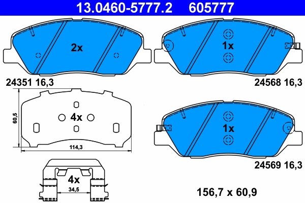 Set placute frana